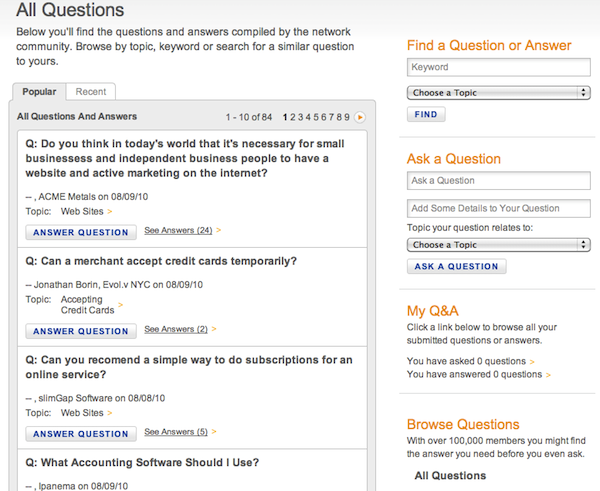 Visa Business Network Answers