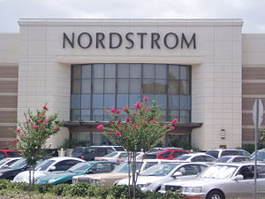 The exterior of a typical Nordstrom department...
